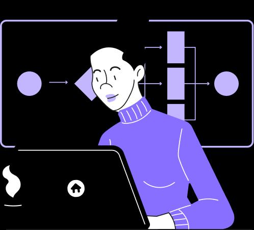 Ilustração de uma corretora de imóveis utilizando um crm para imobiliária.