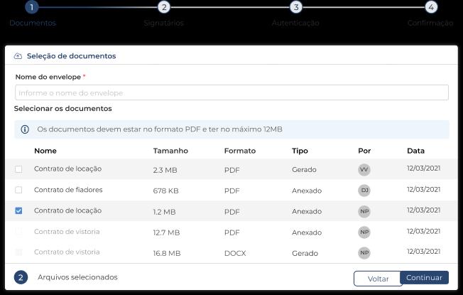 Captura de tela assinatura eletrônica no sistema Jetimob