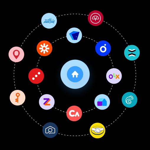Captura de tela da interface de integrações com portais no sistema Jetimob