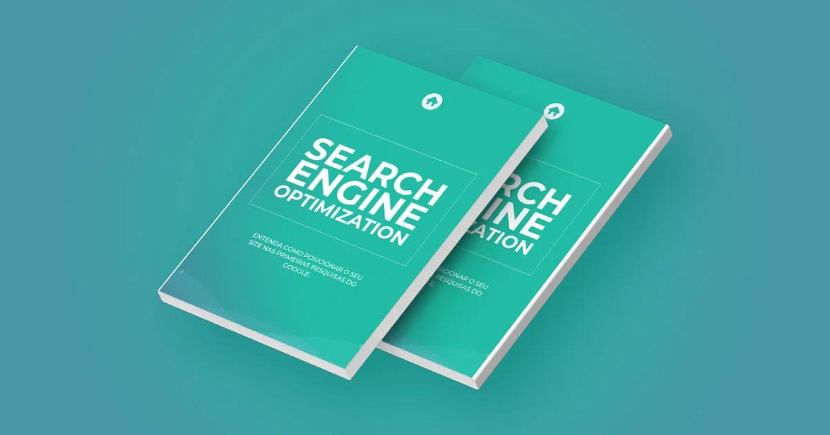 Ilustração de um livro intitulado Search Engine Optimization