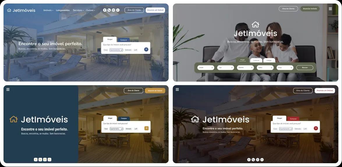 Exemplos de temas de sites imobiliários do sistema Jetimob