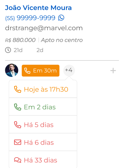 Interface de dados de clientes no sistema Jetimob