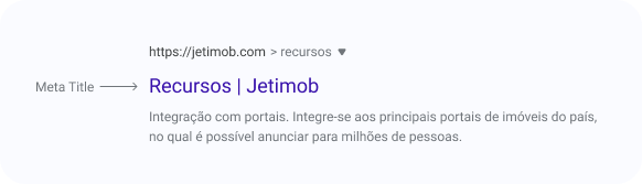 Imagem ilustrativa de um Meta Title no buscador Google.