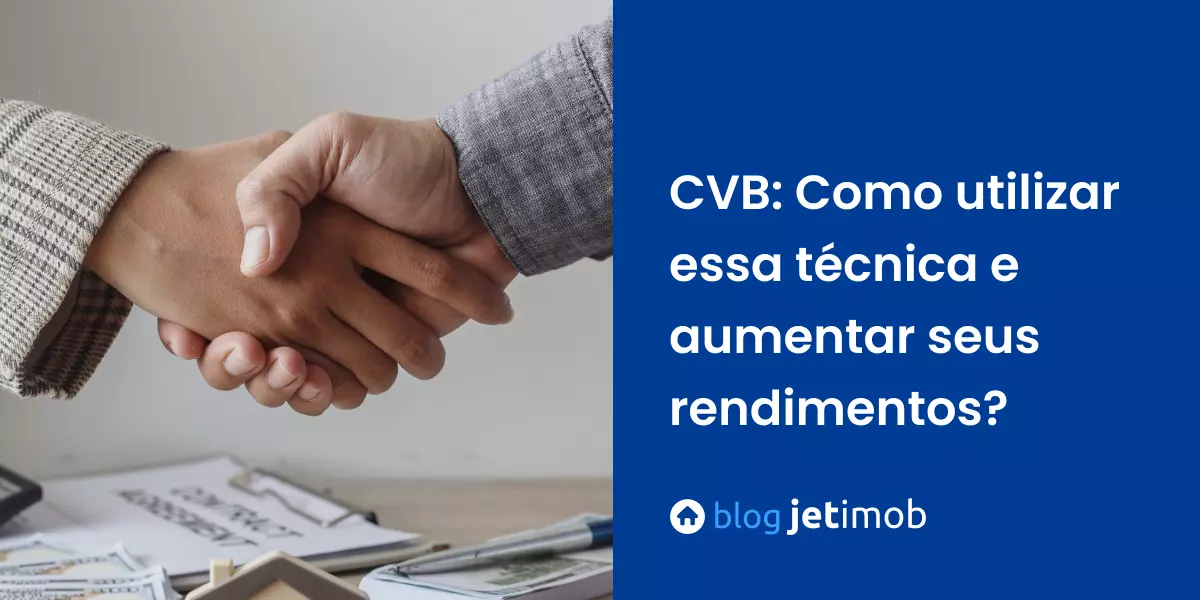 Imagem ilustrativa de um funcionário de imobiliário utilizando a técnica de CVB para fechar negócios.