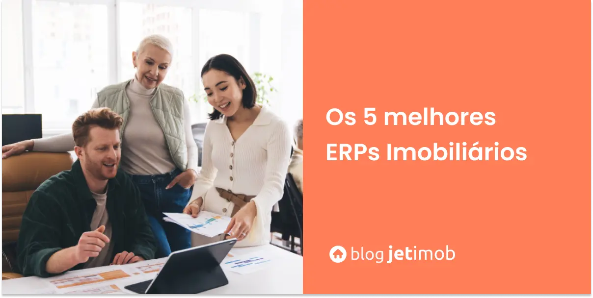 Imagem de corretores de imóveis usando um ERP Imobiliário.