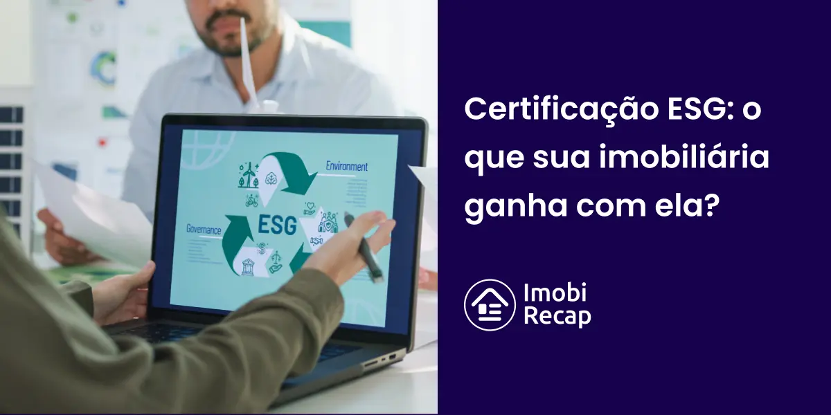 Corretores de imóveis se reunindo para discutir sobre a certificação ESG na sua imobiliária.