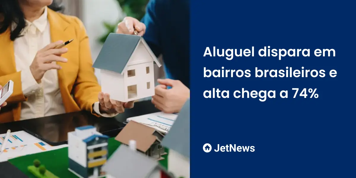 Corretores imobiliários em reunião falando sobre a alta dos aluguéis em bairros brasileiros.