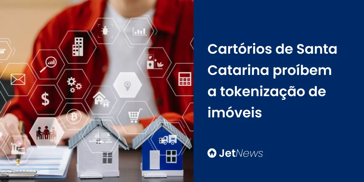 Imagem de corretor de imóveis estudando a proibição da tokenização em Santa Catarina.