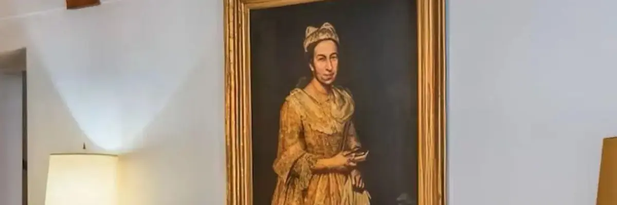 Obra do artista italiano Vittore Ghislandi., Retrato de uma Dama.
