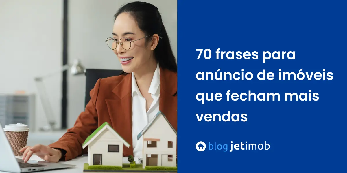 Corretora imobiliária utilizando frases prontas para criar anúncio de imóveis para seu site.