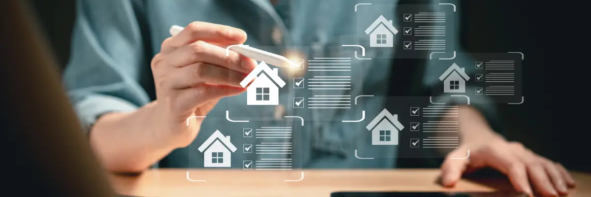 Corretor de imóveis digitando no computador os erros mais comuns na gestão comercial imobiliária.
