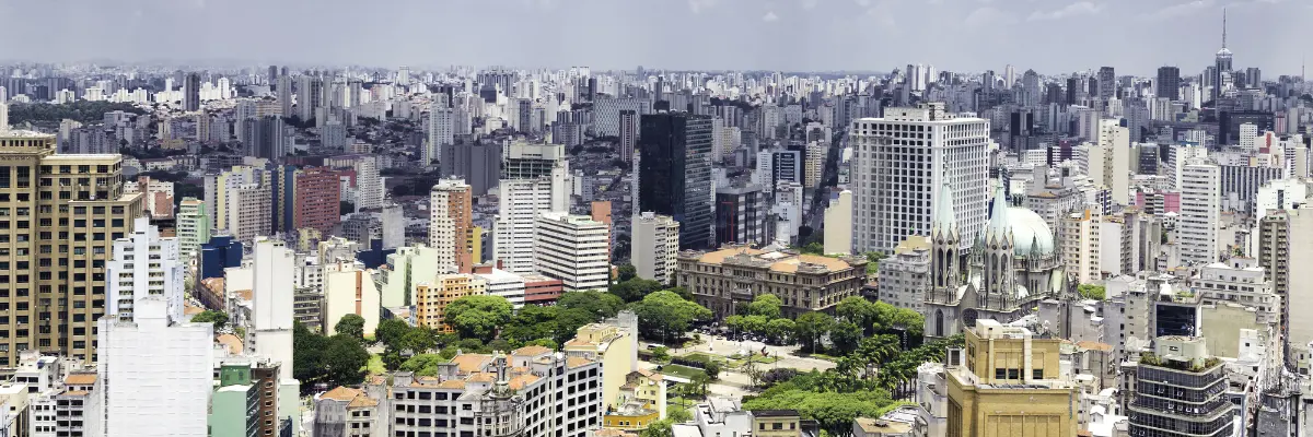Imagem de imóveis na região central de São Paulo.