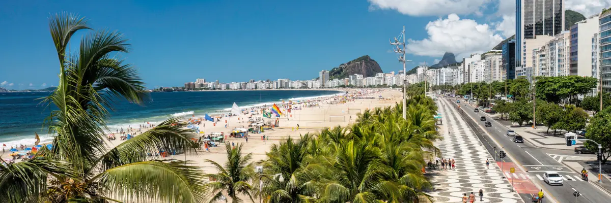 Praia de Copacabana, no Rio de Janeiro, Brasil.
