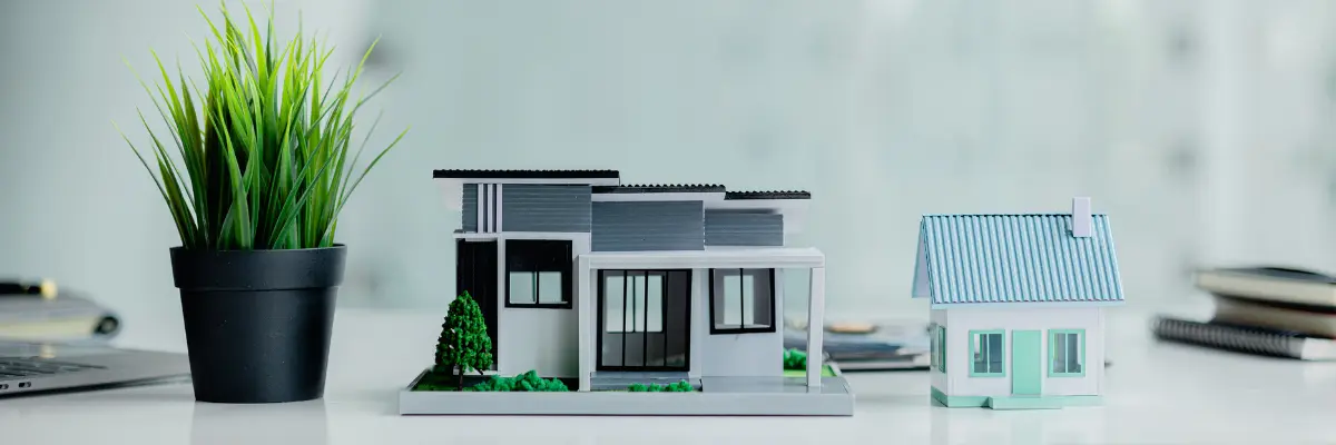 Imagem da planta de um imóvel a ser construído utilizando estruturas de PVC.