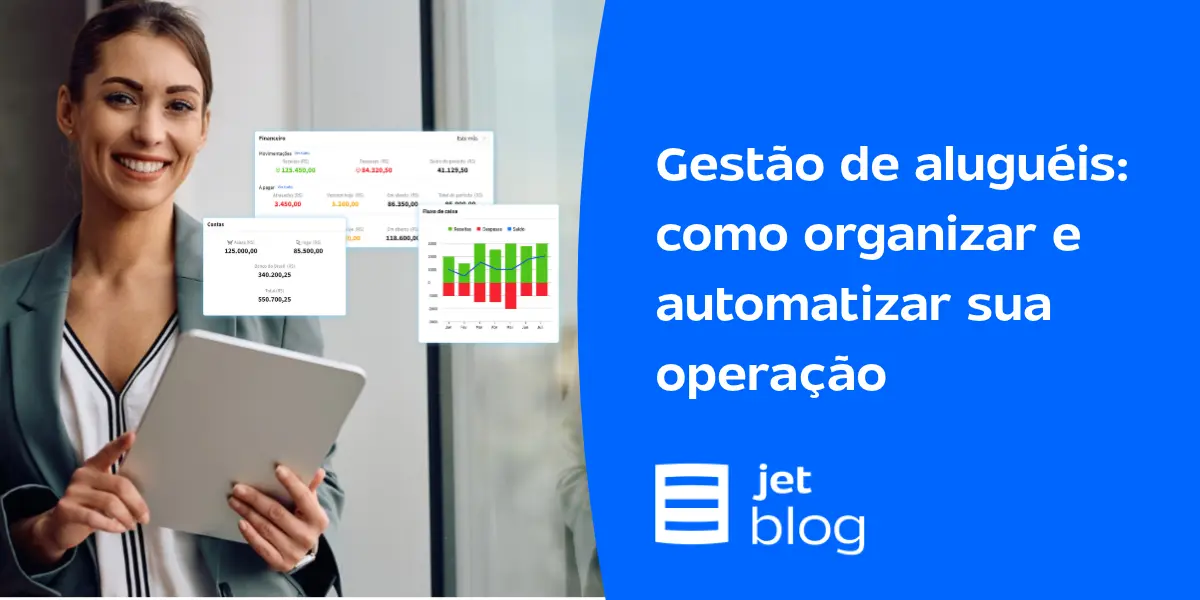 Corretora imobiliária fazendo a gestão de aluguéis da sua operação com o ERP da Jetimob.