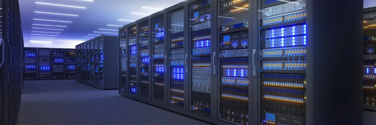 Imagem de um data center no Brasil.