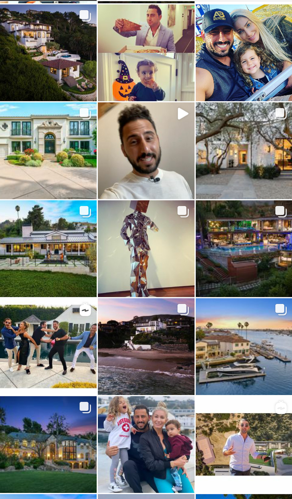 Feed no Instagram do corretor de imóveis Josh Altman